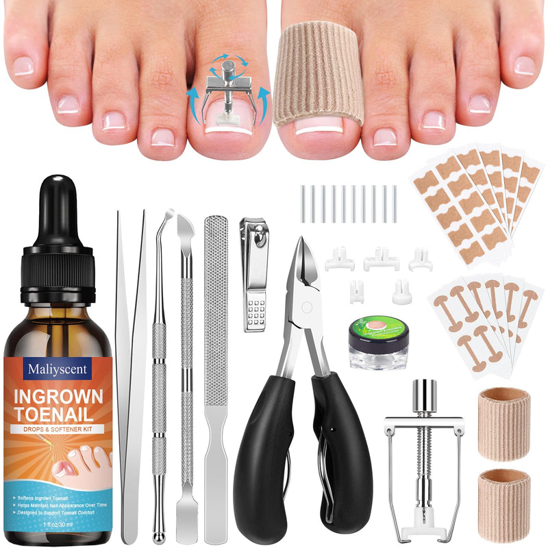 Ingrown Toenail Removal Kit, Professional Ingrown Toenail Tool Kit Includes Ingrown Toenail Corrector Drops, Corrector Patch, Toenail Clipper, Nail File Lifter Pedicure Tools - BeesActive Australia