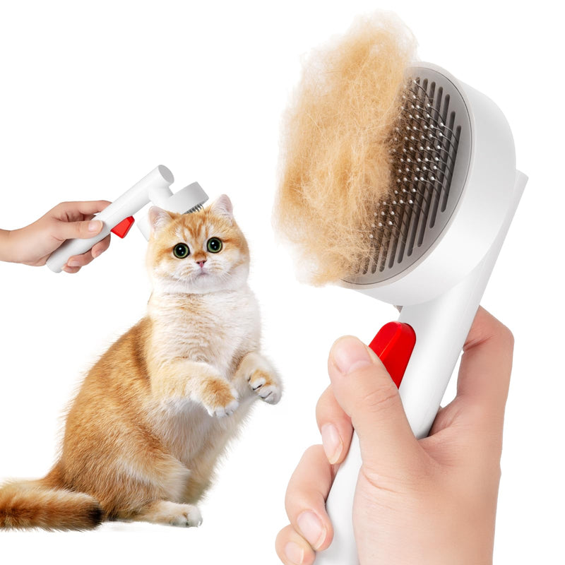 Cat Brush for Shedding with One-Click Button, Pet Comb for Indoor Cats, Suitable for Long or Short Haired Cats, Small and Medium Dogs, Grooming for Puppy Kitten Massage Removes Loose Fur - BeesActive Australia