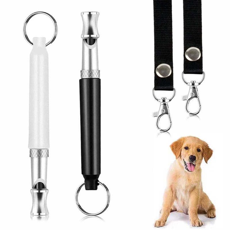 Dog Whistle with Lanyard Whistle to Stop Barking Neighbors Dog Provides The Perfect Bark Control and Effective Memory Training for All Dog Breeds (Black+White, 2 Pcs) Black+White, 2 Pcs - BeesActive Australia