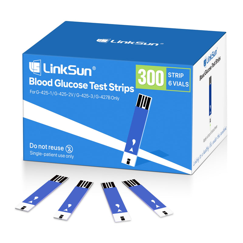 Diabetic Blood Test Strips*300, Used for G-425-1,G-425-2V, G-425-3, G-427B Blood Glucose Monitor Only, 0.7μl Blood Sample, Accurate Measurement, Results in 5 Seconds, 6 Bottles of 50 Pieces Each - BeesActive Australia