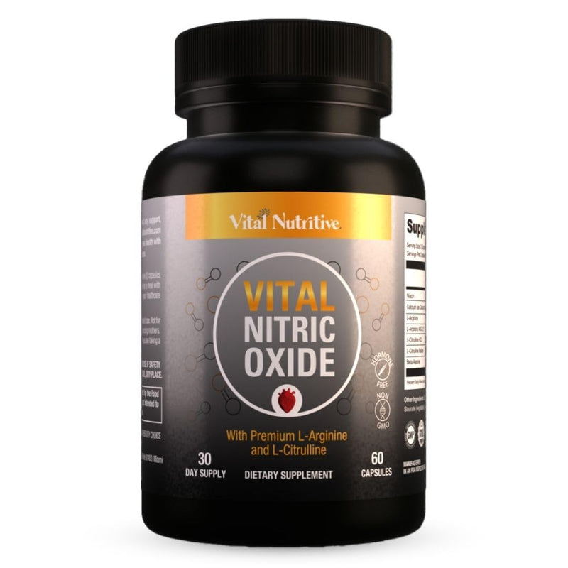 Vital Nitric Oxide Supplements for Men - Workout Booster Supplement for Men - Nitrous Oxide Boost Blood Flow, Blood Pressure, Energy & Workout Performance with L Arginine L Citruline-30 Days Supply 60 Count (Pack of 1)