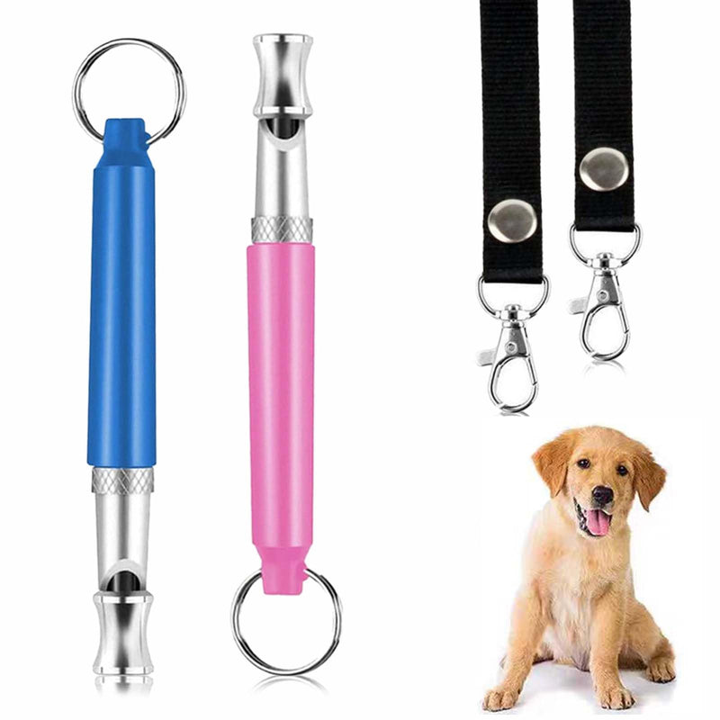 2-Piece Ultrasonic Dog Whistles with Lanyard Whistles to Stop Neighbor Dogs Barking Provides Perfect Barking Control and Effective Memory Training for All Dog Breeds (Pink+Blue) Pink+Blue - BeesActive Australia