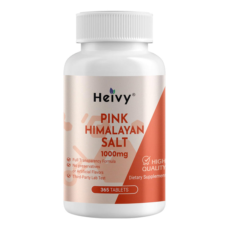 Pink Himalayan Salt Tablets 1000mg - Sodium Chloride 988mg, Non-GMO, Mineral-Rich Electrolyte Balance and Hydration, 365 Salt Tablets-Eectrolyte Supplement Unflavored - BeesActive Australia