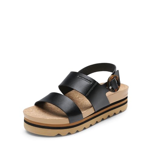 DREAM PAIRS Women's Platform Wedge Sandals with Arch Support 9 Black