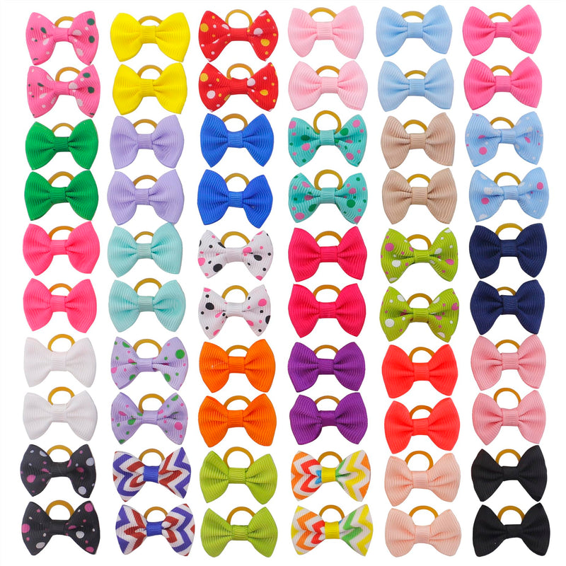 Puppy Hair Bows Small Dog: Mini Rubber Bands 60pcs - BeesActive Australia
