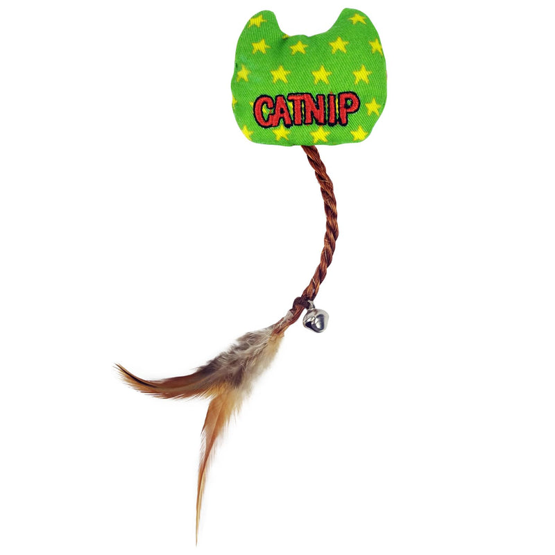 Catnip Toy with Natural Feather Bell and Sisal Rope for Indoor Cat Kitten,Cat Chew Toy. (Green) Green - BeesActive Australia
