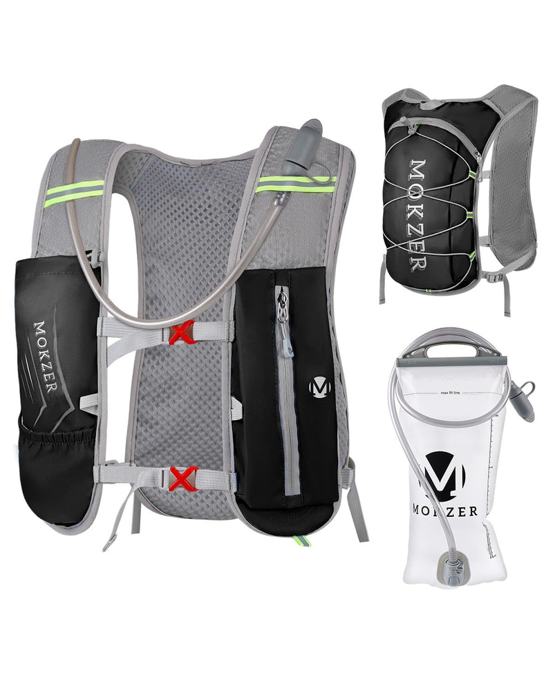 Running Hydration Vest with a 2L Water Bladder, Hydration Pack Lightweight Water Backpack for Running Hiking Cycling Marathon Trail for Men Women Black (5L) - With a 2L Water Bladder 5L