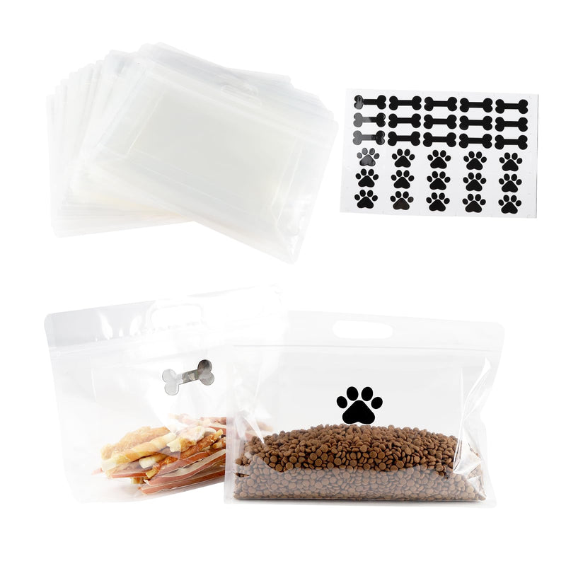 30pcs Travel Dog Food Container,Dog Food Bag,Stand Up Pet Food Storage Bag,Dog Cat Food Travel Bag with Handle,Portable and Waterproof Pet Kibble Container,Dog Camping Essentials - BeesActive Australia