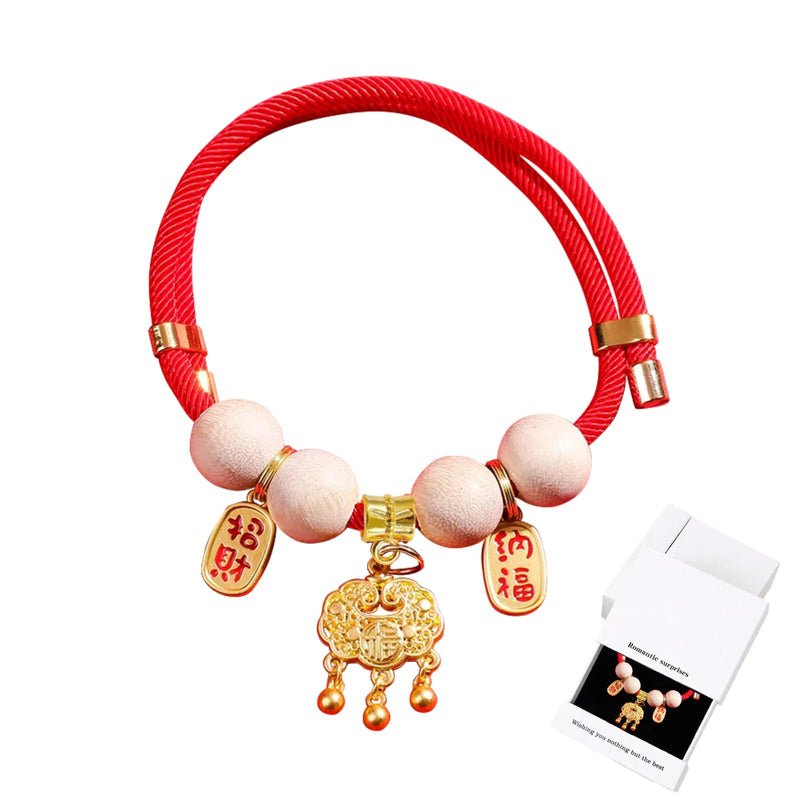 Cat Collar: Red Lucky Cat Collar, Kitten Collar with Bell, 2 Camphor Wood Beads, Adjustable Cat Collar Breakaway, Suitable for Cats, Rabbits, and Small Dogs - BeesActive Australia