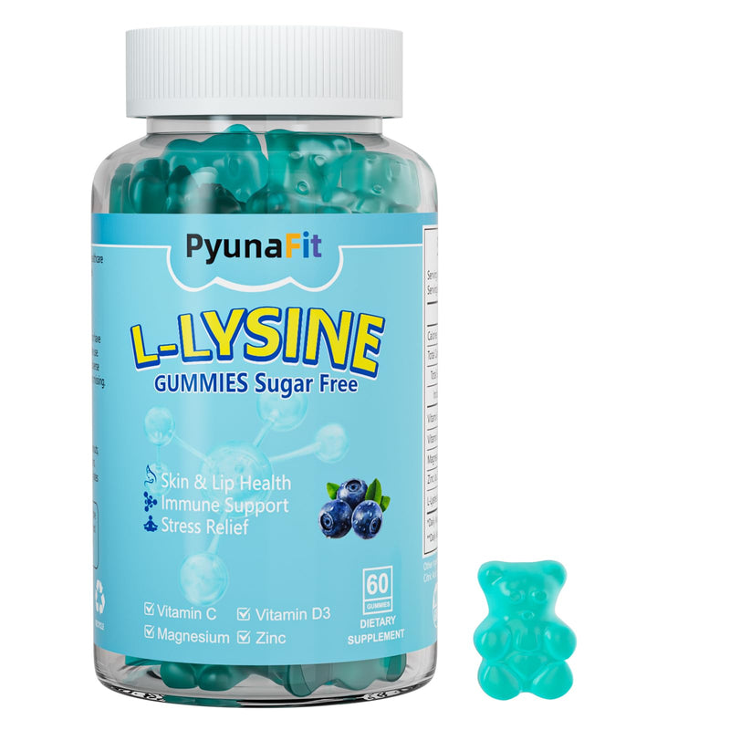 L-Lysine Gummies 1000mg, 5 in 1 Extra Strength for Immune Support, Skin & Lip Health, Chewable Lysine Supplement for Kids Adults, 60 Count