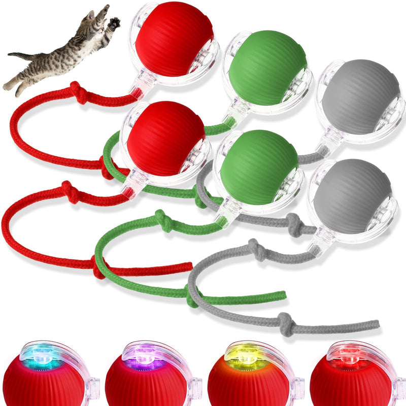 6 Pack Interactive Ball Cat Toy 360° Automatic Smart Rolling Ball Cat Toy Electric Ball Dog Toy Self Rolling Dog Ball for Large and Small Dogs and Cats - BeesActive Australia