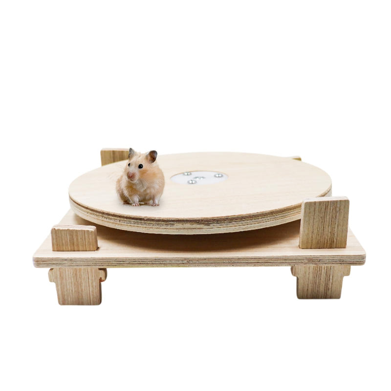 Hamster Toys, Wooden Running Turntable Toy for Small Pet, Hamster Cage Accessories, Rat Enrichment Toys, Running Wheel for Hamester, Rat, Gerbil, and Other Small Animals - BeesActive Australia