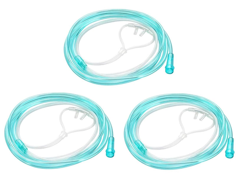 3 Pack High-Flow Ultra Soft Nasal Oxygen Cannula, Green Tubing and Each Individual Packing with Standard Connection 6.6 Feet - BeesActive Australia