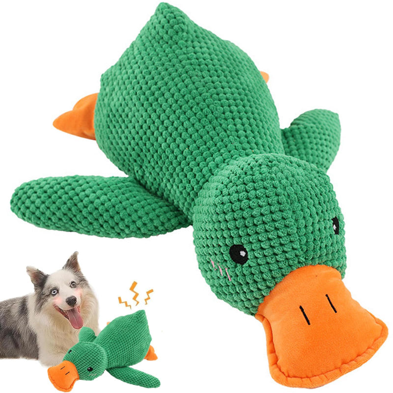 Mellow Dog Calming Duck, The Mellow Dog Calming Duck Dog Toy, The Mellow Dog Duck, The Mellow Dog Calming Pillow, Dog Duck Toy with Quacking Sound for Indoor Dog (Green) - BeesActive Australia