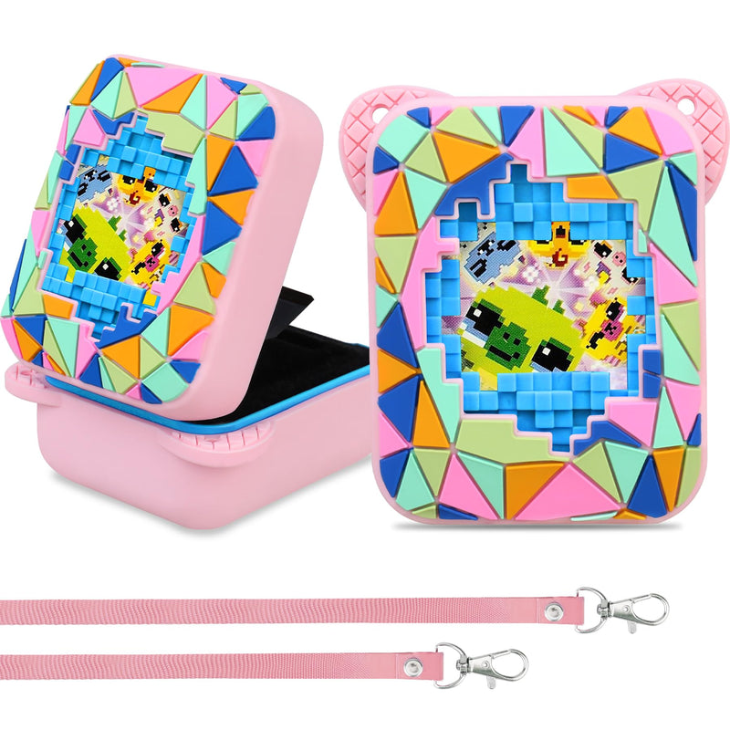 Silicone Cover Case for Bitzee Magicals Interactive Toy Digital Pet, Kids Protective Bitzee Magicals Virtual Electronic Pet Lanyard Silicone Holder, Portable Travel Soft Silicone Sleevee, Pink - BeesActive Australia