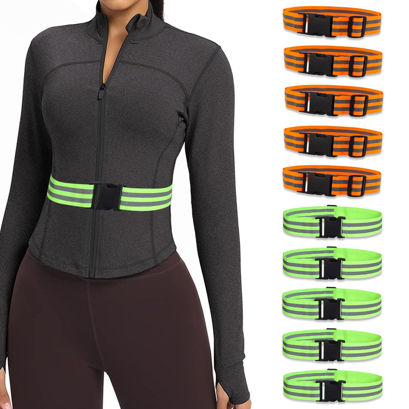 Little World Reflective Belt, Reflective Running Gear Elastic Reflective Sash Green, Orange 10
