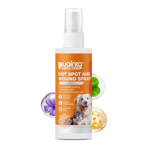 PUAINTA Dog Hot Spot Spray for Itch Relief - Quantum Silver Pet Skin Care 2oz