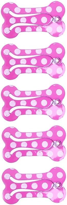 5 Pcs Dog Hair Clips Mini Bone Snap Dog Barrette Small Snap Hair Clips Pet Hair Barrettes Pet Hairpin Dog Hair Accessories Pet Supplies (Rose Red) Rose Red - BeesActive Australia