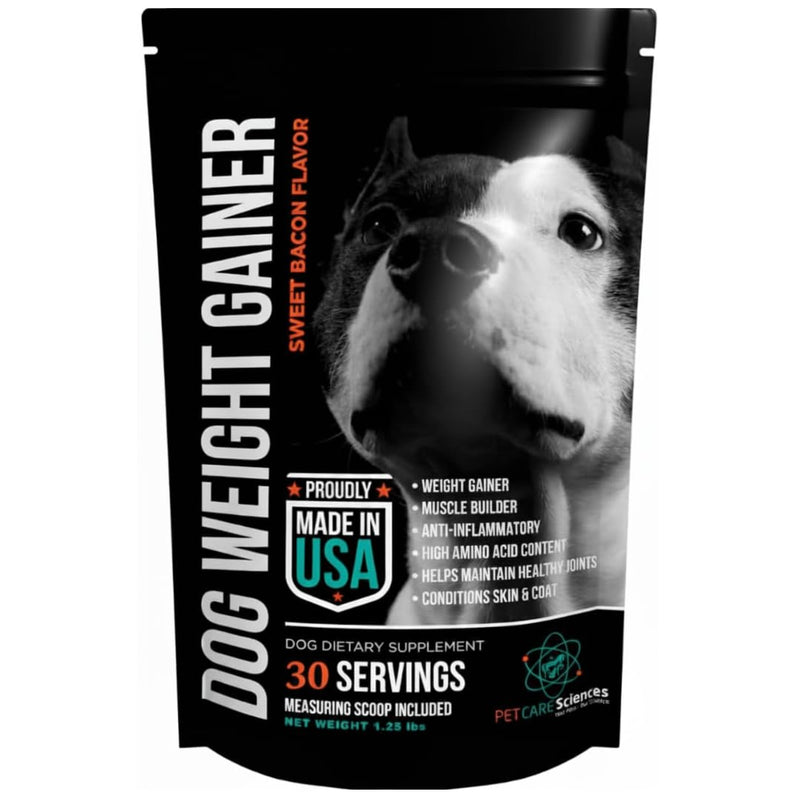 Dog Weight Gainer 30 Servings- Weight Gain Supplements for Dogs - Canine and Dog Muscle Builder - Made in The USA 30 Servings with Weight Gain Support