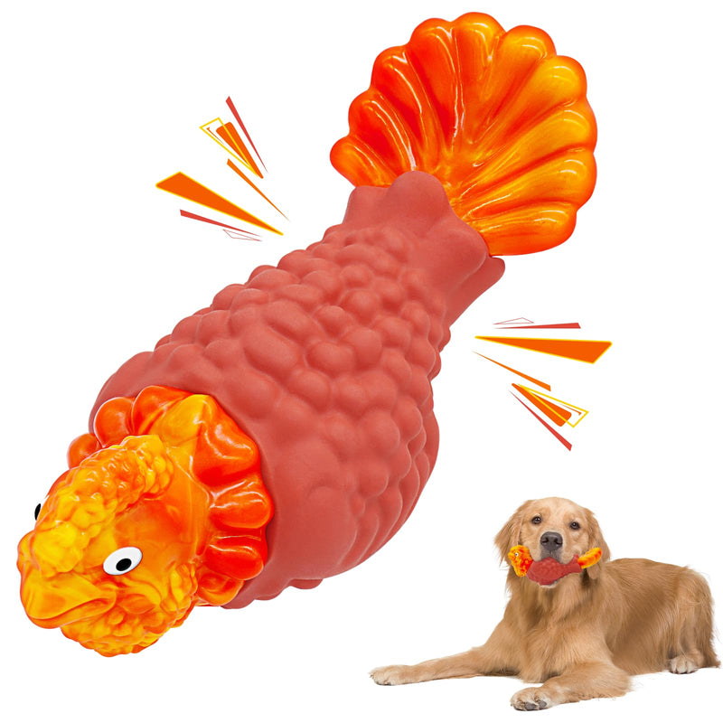 WinTour Tough Dog Toys for Aggressive Chewers, Durable and Indestructible Dog Toys to Keep Them Busy, Turkey Squeaky Chew Toys for Medium and Large Dogs, Orange - BeesActive Australia