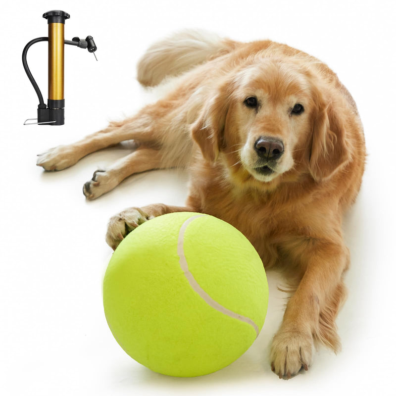 Interactive Dog Toys - Dog Balls for Large Dogs - Dog Toys to Keep Them Busy-Giant 9.5 Inch Dog Tennis Balls for Small/Medium/Big Dogs -Dog Christmas /Birthday Gifts- Jolly Ball for Dogs(with a pump)