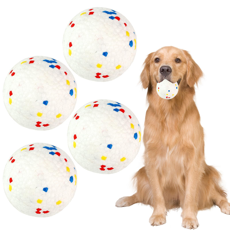 Dog Balls Dog Toys for Aggressive Chewers 4pack Indestructible Tennis Balls for Dogs, Durable Chew Toys Water Toy Fetch Balls for Large Medium Small Dog and Puppies (2.5 Inch)