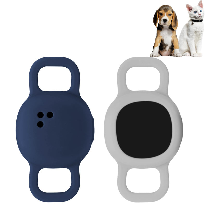Silicone Cat Collar Holder for Tile Sticker 2024, 2 Pack Protective Cover for Tile Tracker Pet Dog Cat (Navy/Gray) Navy & Gray - BeesActive Australia