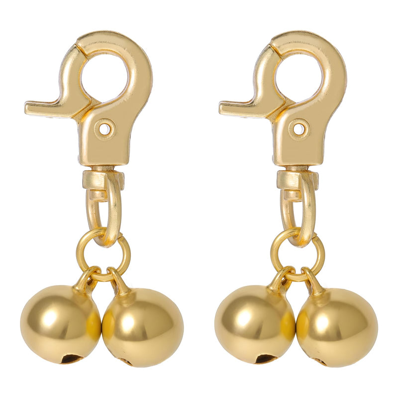 2 Pcs Gold Bells for Dog Collars Cat Bell for Pet Collar Pet Bell with Heavy Duty Snap Clips Pet Pendant Accessories Pet Christmas Gift Training Pet Collar Charms - BeesActive Australia