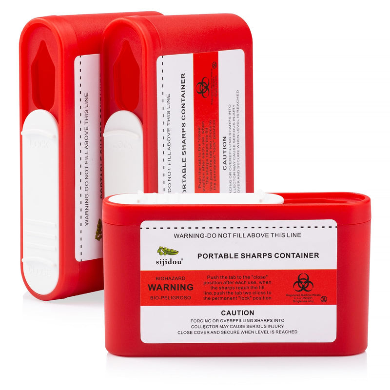 Pocket Travel Sharps Container for Blood Sugar Test Strips, Needle Container for Diabetic Insulin Pen NeedleÔºåBiohazard Treatment ContainerÔºåTravel and Home Use (3 Packs) 3 - BeesActive Australia