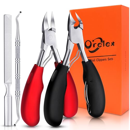 Toe Nail Clippers for Thick Nails for Seniors, Toenail Clippers, Black+red