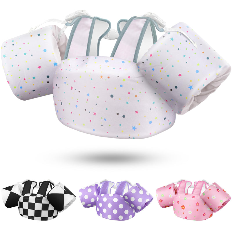 Vvinca Toddler Swim Vest for 22-66 Lbs (2-6 Years) - 3-in-1 Kids Pool Floaties with Removable Arm Bands and Back Float, Adjustable Safety Swim Jacket for Boys and Girls Learning to Swim D-Colorful Dots - BeesActive Australia