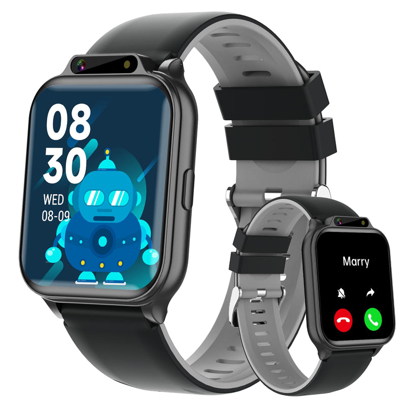 Smart Watch for Kids, 1.85" Fitness Tracker with Heart Rate, Sleep Monitor, IP68 Waterproof Smartwatches with Video Music, Pedometer, Game, NO APP/Phone, Gift for Boys Girls. (Classic, Black) Classic