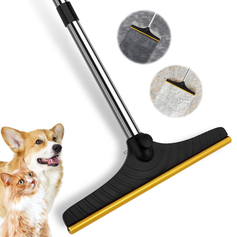 Carpet Rake for Pet Hair Removal,60” Reusable Long Handle Pet Hair Removal Tool,Carpet Rake Scraper,Adjustable Carpet Rake Pet Dog Cat Hair Remover Broom for Couch,Rugs,Mats,Pet Beds,Furniture (Black) Black - BeesActive Australia