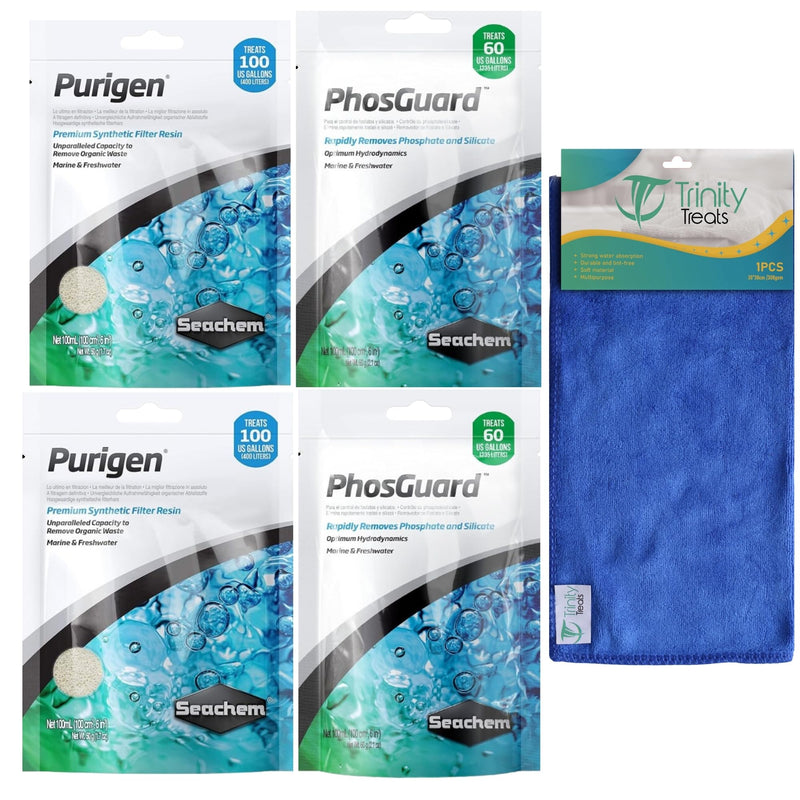 Purigen 100 ML (2 Packs) PhosGuard 100 ML (2 Packs) for Freshwater and Saltwater, Including Trinity Treats Microfiber Cleaning Cloth(Purigen for Aquarium, PhosGuard for Aquarium) - BeesActive Australia