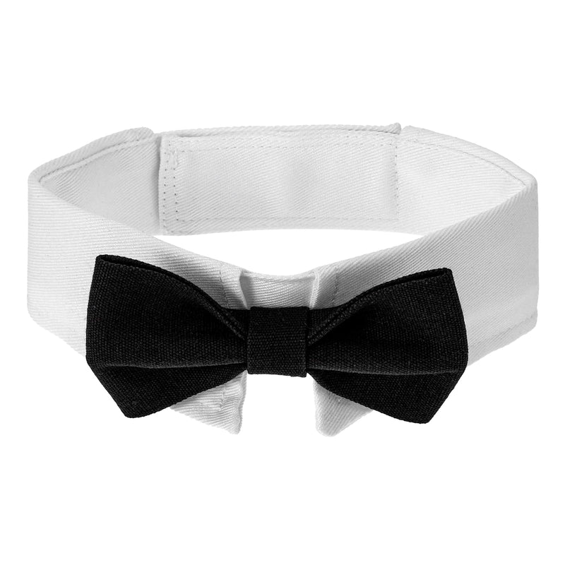 Dog Bow Tie Dog Bowtie Tuxedo Collar Bow Tie Dog Collar Black Bowtie with Handcrafted Adjustable White Collar Formal Pet Cat Necktie Collar for Medium Large Boy Dog Wedding Grooming Bows Birthday Gift - BeesActive Australia