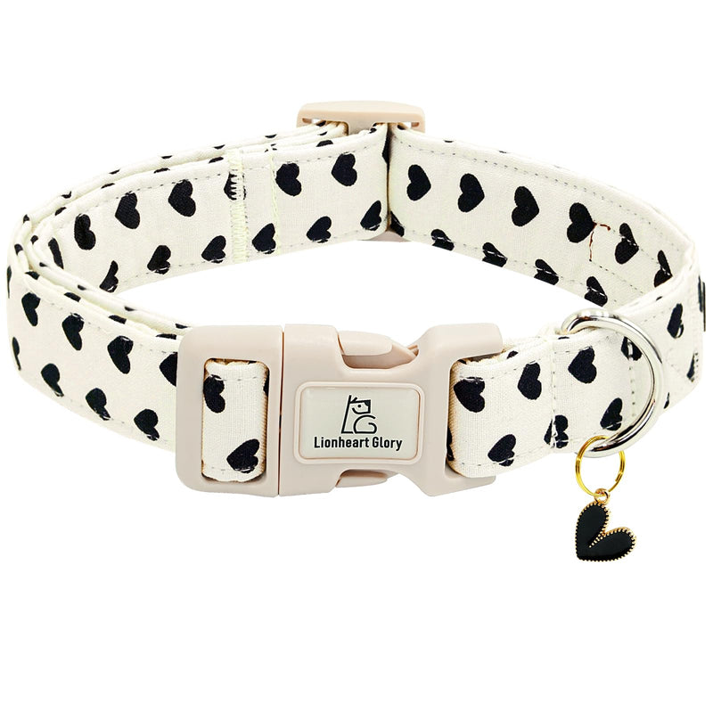 Lionheart glory Valentine's Day Collar-Hearts Print Dog Collar for Medium Cute Dog Collars Spring Female Male Pet Gift Adjustable Heavy-Duty Soft Collar Holiday Medium (Pack of 1） Hearts - BeesActive Australia
