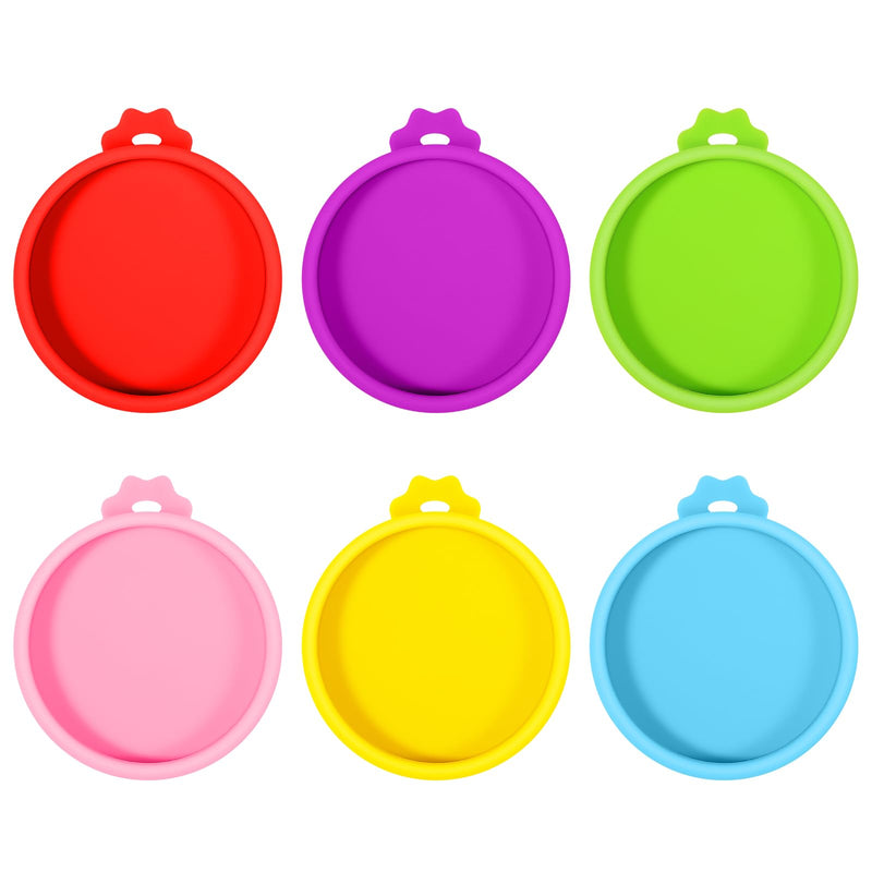 6pcs Cat Food Can Lids Silicone Pet Food Can Lids Food Can Covers for Dog and Cat Food Can Top Cat Food Can Covers Lids for Most Standard Size (Universal Size) - BeesActive Australia