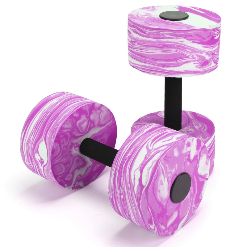 Aquatic Exercise Dumbbells, 2PCS Aqua Fitness Barbells, High-Density EVA-Foam Dumbbell Set, Pool Weights Dumbbells Set for Water Aerobics Weight Loss, Pool Fitness, Water Exercise Pink - BeesActive Australia