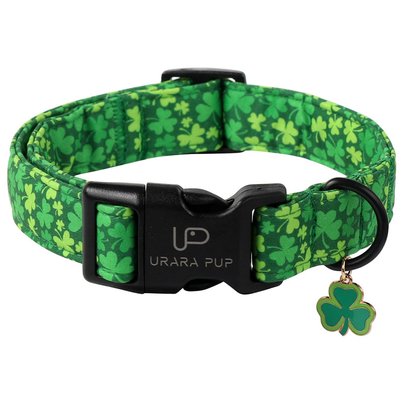 St. Patrick's Day Dog Collar, Lucky Clover Pet Collar with Quick Release, Comfortable Adjustable Shamrock Puppy Collar for Small Medium & Large Dogs XS BicolorShamrock CC - BeesActive Australia