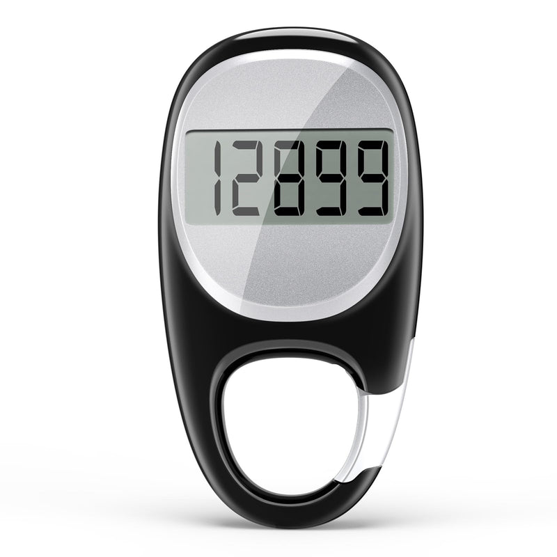 Simple Pedometer for Walking, Accurate Step Tracker with Carabiner, 3D Step Counter for Men Women Kids Seniors Black - BeesActive Australia