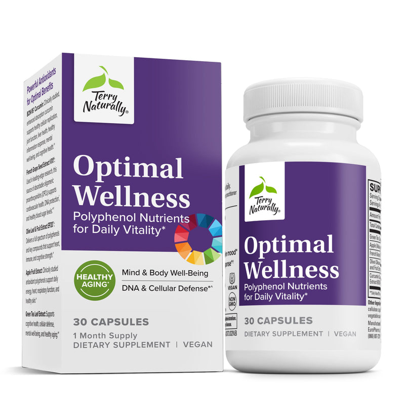Terry Naturally Optimal Wellness - Brain Health - 30 Count | BCM-95, Curcumin, vitamin D. Immune, Respiratory and Brain Health Support.