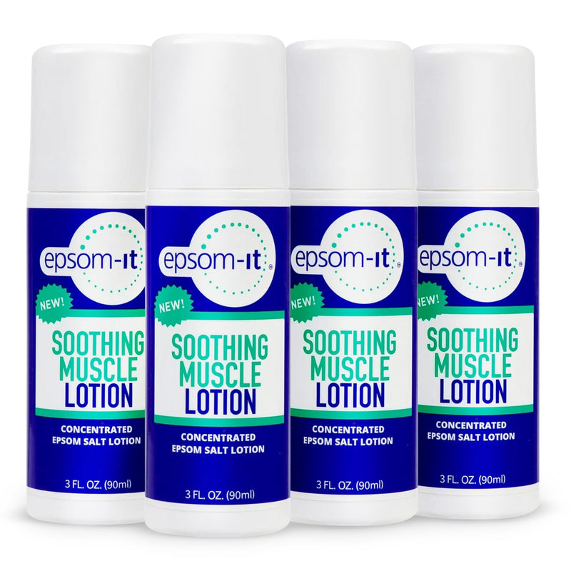 Epsom-It Soothing Muscle Lotion - Roll On Epsom Salt Lotion with Arnica for Muscle Stiffness, Leg, Knees and Feet Discomfort, Topical Magnesium Cream, 3oz, 4-Pack 3 Fl Oz (Pack of 4) - BeesActive Australia