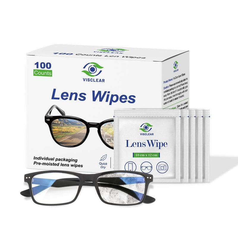 Lens Wipes for Eyeglasses, 100 counts, Ocean Scent, Individually Wrapped, Glasses Wipes, Safe for Eye Glasses,Camera Lens & Electronic Screens 1 Count (Pack of 100) - BeesActive Australia