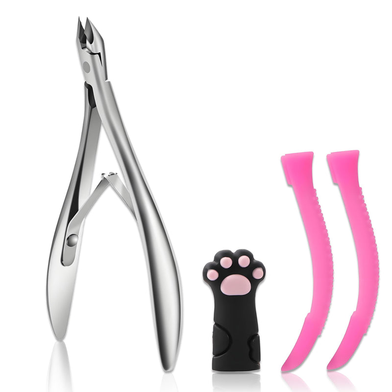 Cuticle Nippers, Professional Accurate Fast Sharp Small Jaw Cuticle Cutters, Nail Cuticle Cutting Pliers, Nail Dead Skin Remover Tool,Stainless Steel Cuticle Trimmer, Silver, Jaw 3mm Jaw-3mm Blade