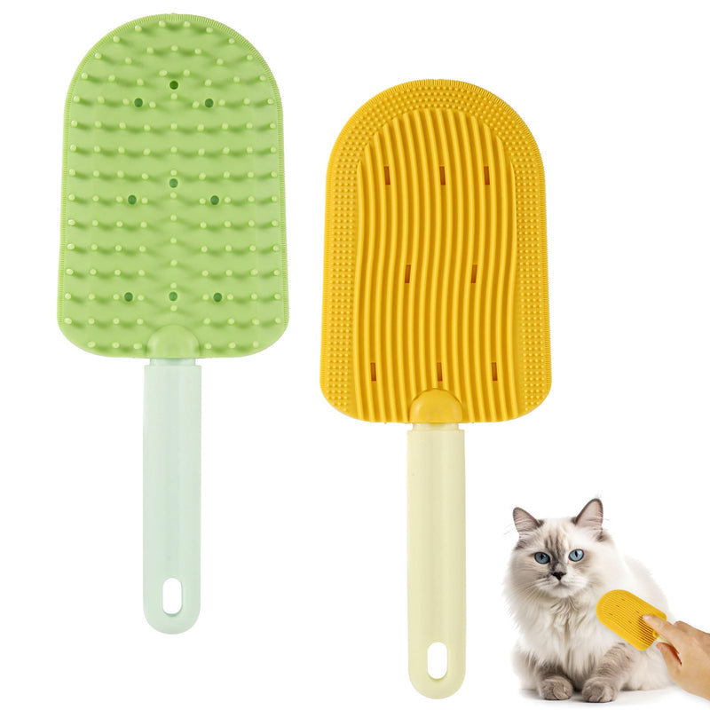 2 Pcs Cat Tongue Combs, Cat Hair Brush Cat Tongue Licking Hair Comb Cat Double Sided Brush Pet Massage Comb for Indoor Long Haired Kitten Fur Grooming & Shedding Easily Removes Fur Reducing Hairballs - BeesActive Australia