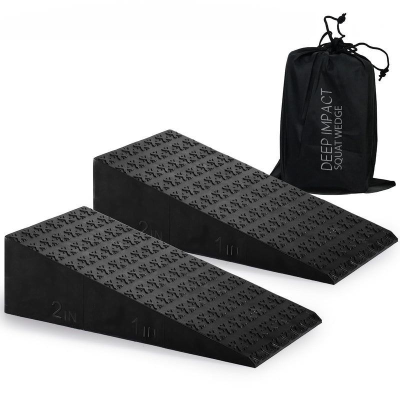 Deep Impact 2PCs Squat Wedge Block ‚Äì Adjustable Slant Board for Heel Elevated Squats, Calf Raises, Weightlifting, Deadlift Platform, Foot Exercise Ramp for Enhanced Mobility & Strength - BeesActive Australia