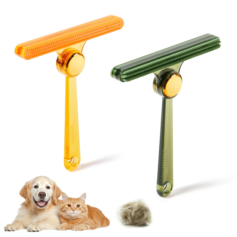 Potaroma Pet Hair Remover Set of 2, Dog Cat Hair Remover, Fur Removal Tool, Portable Carpet Scraper Brush for Carpets, Car Mat Couch, Pet Bed, Furniture Rug - BeesActive Australia