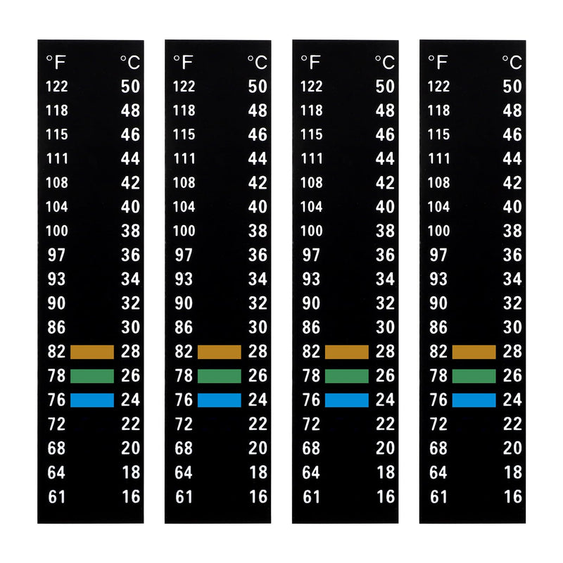 4pcs Aquarium Thermometer Strip, Adhesive Temperature Sticker Aquarium Thermometer Fish Tank Sticker Fish Tank Test Strips Fish Tank Thermometer Stick on for Brewing Aquarium - BeesActive Australia