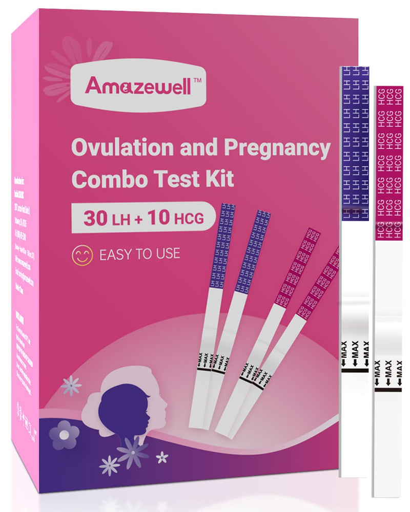 Ovulation Test Strips and Pregnancy Test Strips Kit, Ovulation Strips Fertility Test for Women, 30 LH Test + 10 HCG Test, Ovulation Predictor Kit for Home 40 Count (Pack of 1) - BeesActive Australia