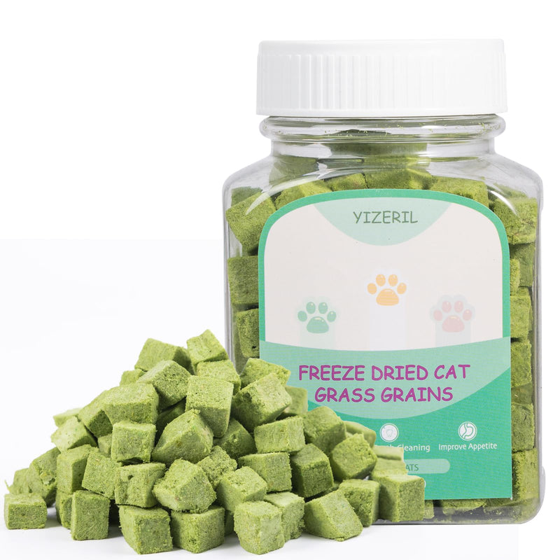 Cat Grass Treats Granules - Natural Freeze Dried Cat Snack for Cat Chew Teeth Cleaning and Hairball Removal Edible（80g） Cat Grass Sticks (2.6OZ) - PawsPlanet Australia